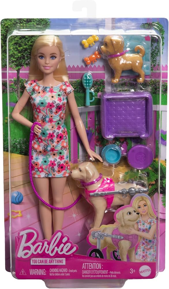 446HTK37 Mattel Barbie w dog in wheelchair
